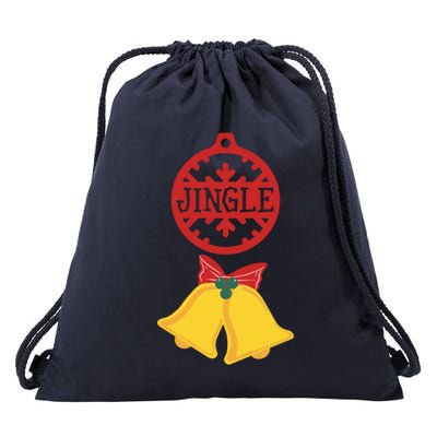 Christmas Jingle Bells All The Way Gift Drawstring Bag