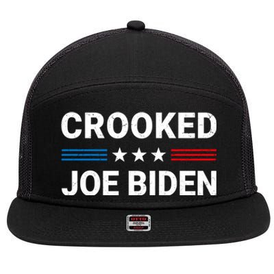 Crooked Joe Biden Trump Quote Called Joe Biden Crooked 7 Panel Mesh Trucker Snapback Hat