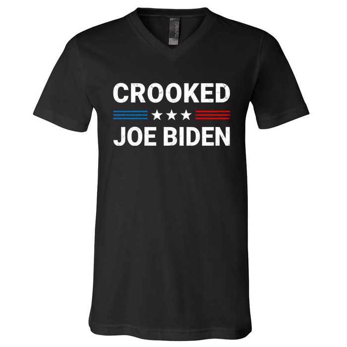 Crooked Joe Biden Trump Quote Called Joe Biden Crooked V-Neck T-Shirt