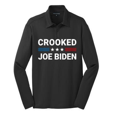 Crooked Joe Biden Trump Quote Called Joe Biden Crooked Silk Touch Performance Long Sleeve Polo