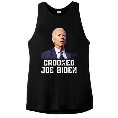 Crooked Joe Biden Trump Quote Called Joe Biden Crooked Ladies PosiCharge Tri-Blend Wicking Tank