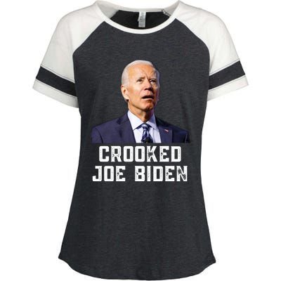 Crooked Joe Biden Trump Quote Called Joe Biden Crooked Enza Ladies Jersey Colorblock Tee