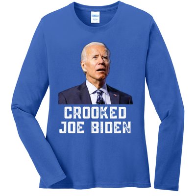 Crooked Joe Biden Trump Quote Called Joe Biden Crooked Ladies Long Sleeve Shirt