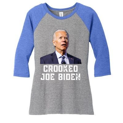 Crooked Joe Biden Trump Quote Called Joe Biden Crooked Women's Tri-Blend 3/4-Sleeve Raglan Shirt