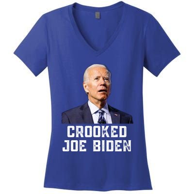 Crooked Joe Biden Trump Quote Called Joe Biden Crooked Women's V-Neck T-Shirt