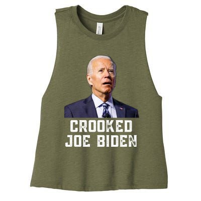 Crooked Joe Biden Trump Quote Called Joe Biden Crooked Women's Racerback Cropped Tank