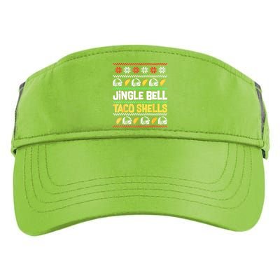 Christmas Jingle Bells Taco Shells Funny Ugly Xmas Sweater Adult Drive Performance Visor