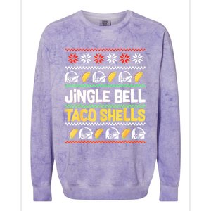 Christmas Jingle Bells Taco Shells Funny Ugly Xmas Sweater Colorblast Crewneck Sweatshirt