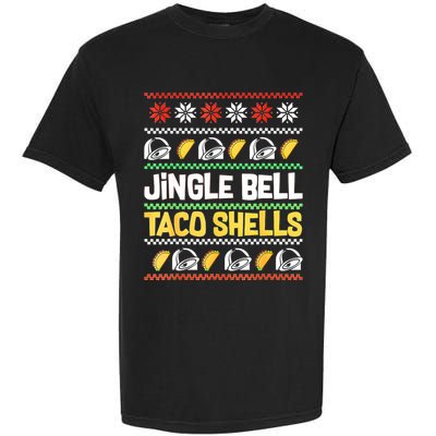 Christmas Jingle Bells Taco Shells Funny Ugly Xmas Sweater Garment-Dyed Heavyweight T-Shirt