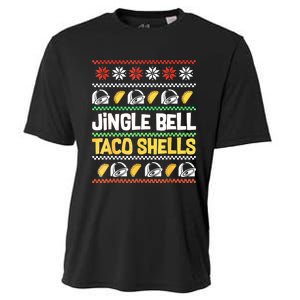 Christmas Jingle Bells Taco Shells Funny Ugly Xmas Sweater Cooling Performance Crew T-Shirt