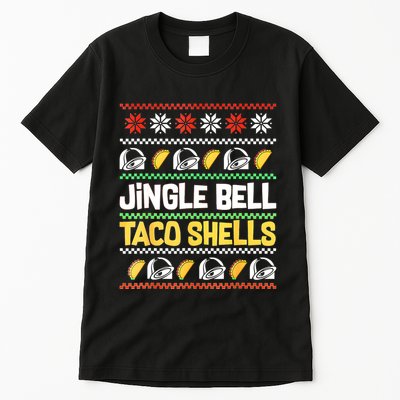 Christmas Jingle Bells Taco Shells Funny Ugly Xmas Sweater Tall T-Shirt