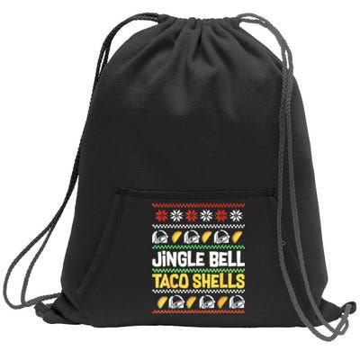 Christmas Jingle Bells Taco Shells Funny Ugly Xmas Sweater Sweatshirt Cinch Pack Bag