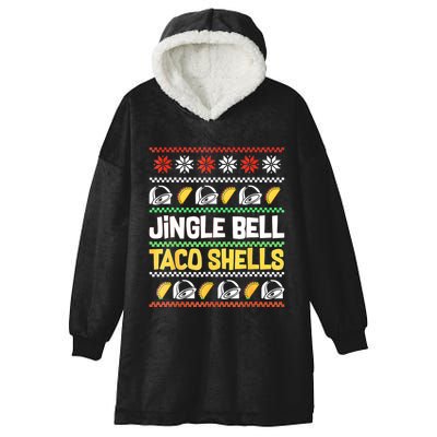 Christmas Jingle Bells Taco Shells Funny Ugly Xmas Sweater Hooded Wearable Blanket