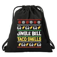 Christmas Jingle Bells Taco Shells Funny Ugly Xmas Sweater Drawstring Bag