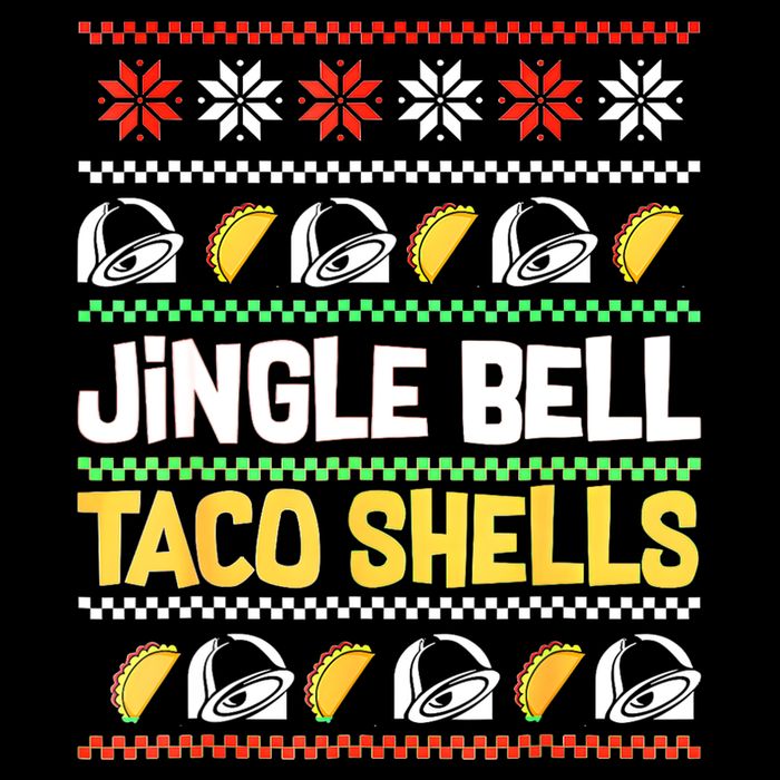 Christmas Jingle Bells Taco Shells Funny Ugly Xmas Sweater Drawstring Bag