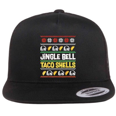 Christmas Jingle Bells Taco Shells Funny Ugly Xmas Sweater Flatbill Hat