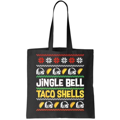 Christmas Jingle Bells Taco Shells Funny Ugly Xmas Sweater Tote Bag