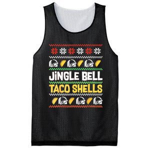 Christmas Jingle Bells Taco Shells Funny Ugly Xmas Sweater Mesh Reversible Basketball Jersey Tank