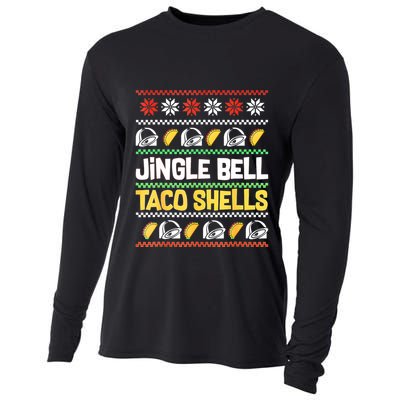 Christmas Jingle Bells Taco Shells Funny Ugly Xmas Sweater Cooling Performance Long Sleeve Crew