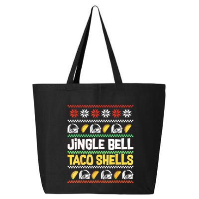Christmas Jingle Bells Taco Shells Funny Ugly Xmas Sweater 25L Jumbo Tote