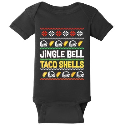 Christmas Jingle Bells Taco Shells Funny Ugly Xmas Sweater Baby Bodysuit