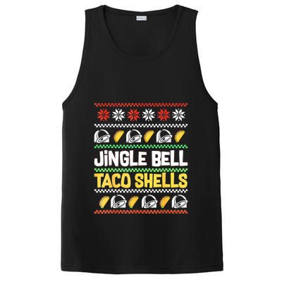 Christmas Jingle Bells Taco Shells Funny Ugly Xmas Sweater PosiCharge Competitor Tank