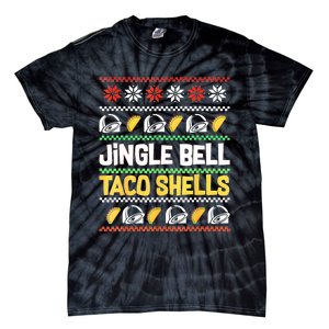 Christmas Jingle Bells Taco Shells Funny Ugly Xmas Sweater Tie-Dye T-Shirt