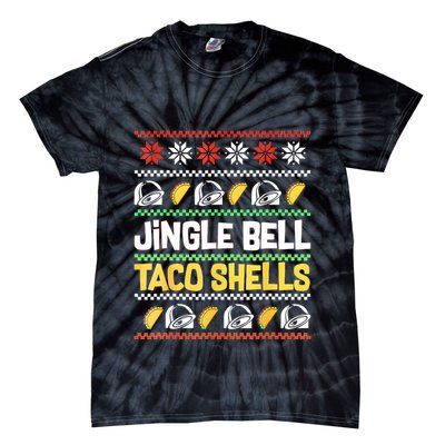 Christmas Jingle Bells Taco Shells Funny Ugly Xmas Sweater Tie-Dye T-Shirt