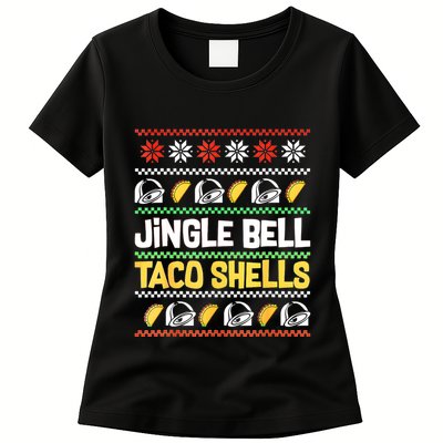 Christmas Jingle Bells Taco Shells Funny Ugly Xmas Sweater Womens T-Shirt