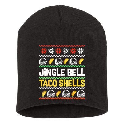 Christmas Jingle Bells Taco Shells Funny Ugly Xmas Sweater Short Acrylic Beanie