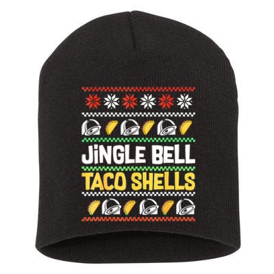 Christmas Jingle Bells Taco Shells Funny Ugly Xmas Sweater Short Acrylic Beanie