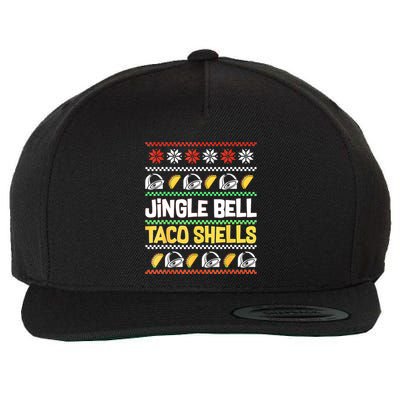 Christmas Jingle Bells Taco Shells Funny Ugly Xmas Sweater Wool Snapback Cap