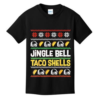 Christmas Jingle Bells Taco Shells Funny Ugly Xmas Sweater Kids T-Shirt