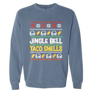 Christmas Jingle Bells Taco Shells Funny Ugly Xmas Sweater Garment-Dyed Sweatshirt