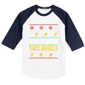 Christmas Jingle Bells Taco Shells Funny Ugly Xmas Sweater Baseball Sleeve Shirt