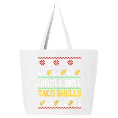 Christmas Jingle Bells Taco Shells Funny Ugly Xmas Sweater 25L Jumbo Tote