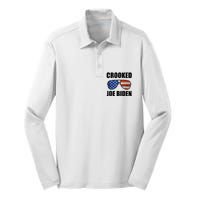 Crooked Joe Biden Trump Quote Called Joe Biden Crooked Silk Touch Performance Long Sleeve Polo