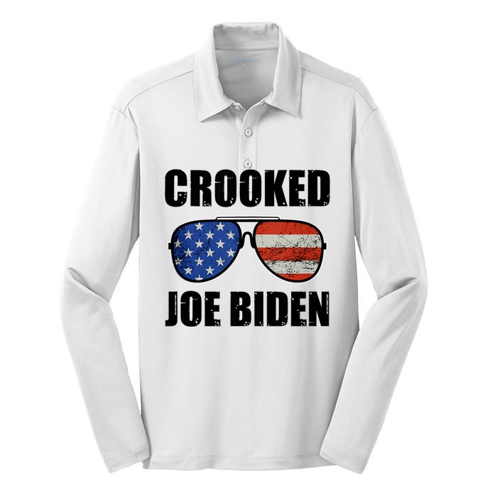 Crooked Joe Biden Trump Quote Called Joe Biden Crooked Silk Touch Performance Long Sleeve Polo