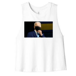 Crooked Joe Biden Women's Racerback Cropped Tank