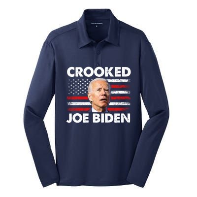 Crooked Joe Biden Trump Quote Called Joe Biden Crooked Silk Touch Performance Long Sleeve Polo