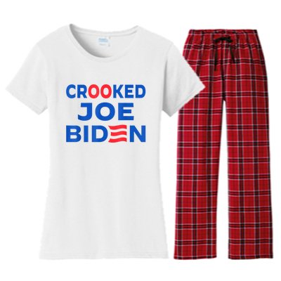 Crooked Joe Biden Trump Quote Called Joe Biden Crooked Women's Flannel Pajama Set