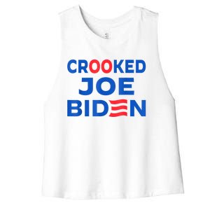 Crooked Joe Biden Trump Quote Called Joe Biden Crooked Women's Racerback Cropped Tank