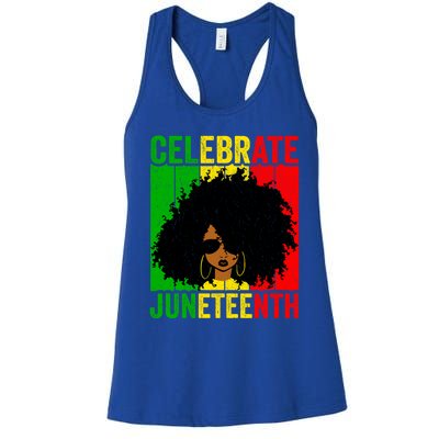 Celebrate Juneteenth Blm African Freedom Independence Gift Women's Racerback Tank