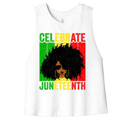 Celebrate Juneteenth Blm African Freedom Independence Gift Women's Racerback Cropped Tank