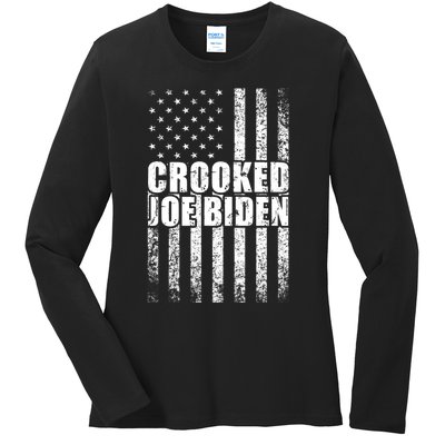 Crooked Joe Biden Trump Quote Called Joe Biden Crooked Ladies Long Sleeve Shirt