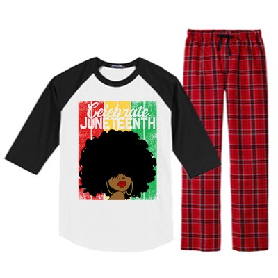 Celebrate Juneteenth Blm Melanin Black History Month Gift Raglan Sleeve Pajama Set