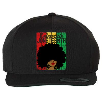 Celebrate Juneteenth Blm Melanin Black History Month Gift Wool Snapback Cap