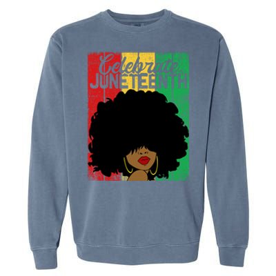 Celebrate Juneteenth Blm Melanin Black History Month Gift Garment-Dyed Sweatshirt