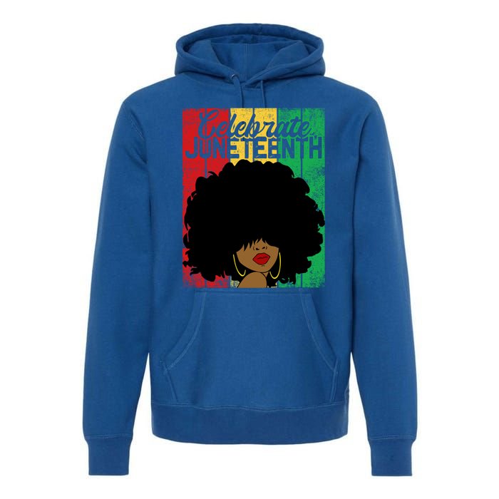 Celebrate Juneteenth Blm Melanin Black History Month Gift Premium Hoodie