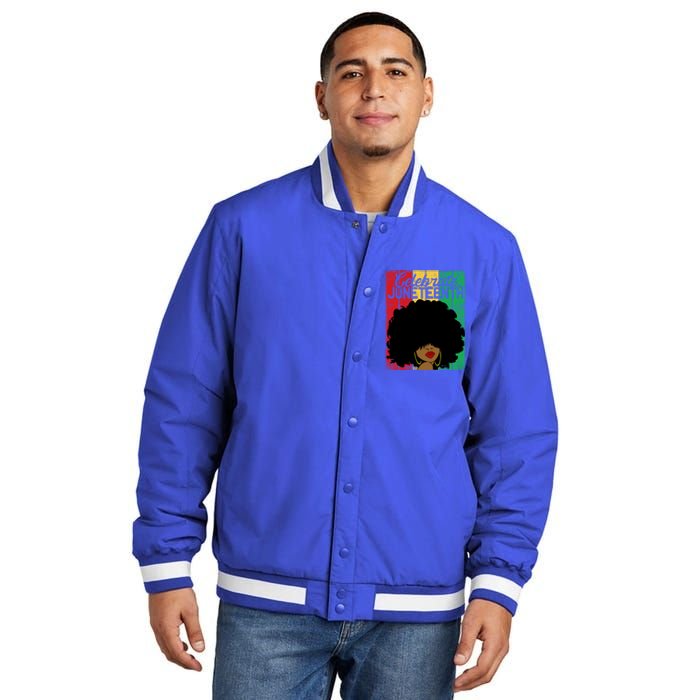 Celebrate Juneteenth Blm Melanin Black History Month Gift Insulated Varsity Jacket